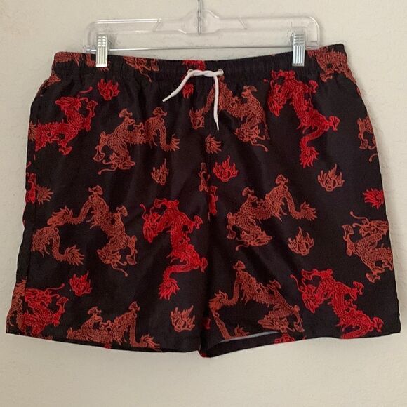 SHEIN Other - Shein the Dragons Print Men’s Swimming Shorts Size XL